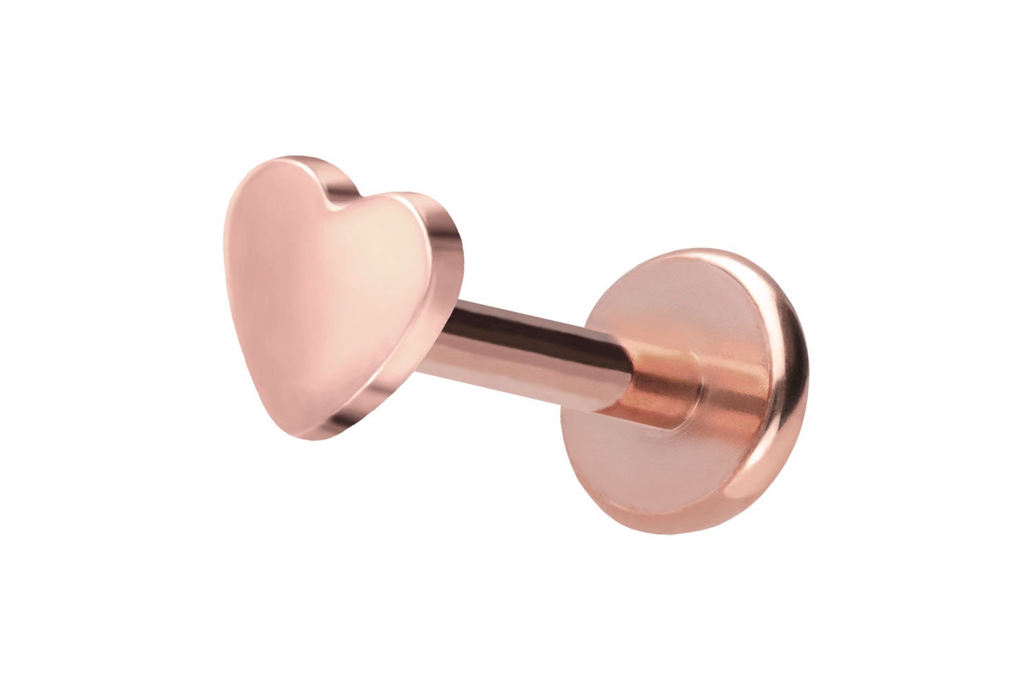 Titan Labret Piercing mit Push Fit HERZ